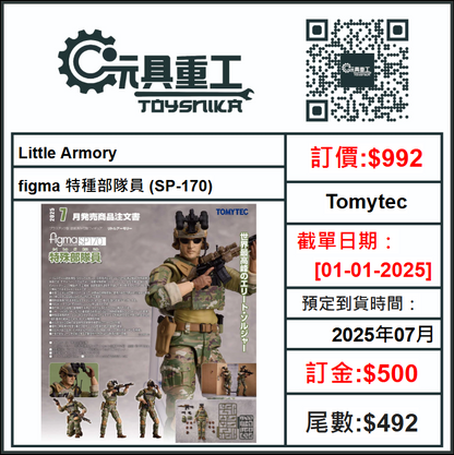 01-01-2025 [PreOrder預訂-數量有限，額滿即止]Tomytec Little Armory figma 特種部隊員 (SP-170)