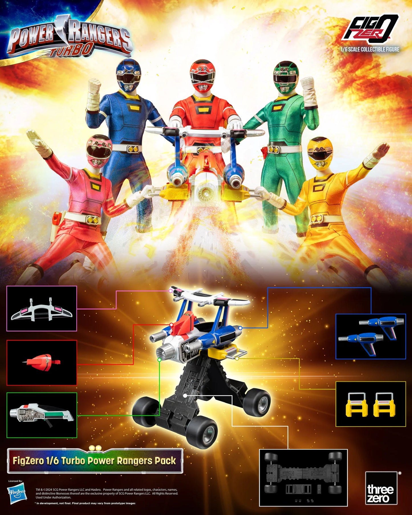 30-12-2024 [PreOrder預訂-數量有限，額滿即止]Threezero FigZero 1/6 Turbo Power Rangers Pack